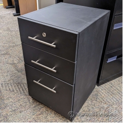 Gunnar Grey 3 Drawer Pedestal Cabinet, Locking