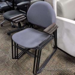 Grey Stacking Chair w/ Brown Arms