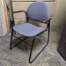 Grey Stacking Chair w/ Brown Arms