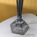Black Post Desk Lamp w/ Brown Patterned Shade 36" Tall