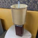 Mahogany Desk Lamp with Tan Cover 21" Tall