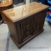 Vintage Glass Top Rolling Media Cabinet