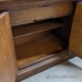 Vintage Glass Top Rolling Media Cabinet