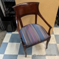 Mahogany Wood Guest Chair w/ Patterned Seat