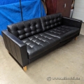 Ikea Morabo Black Loveseat Sofa Couch with Wood Legs