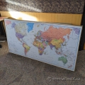 1995 World Map w/ Gold Frame 53" x 28"