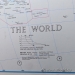 1995 World Map w/ Gold Frame 53" x 28"