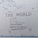 1995 World Map w/ Gold Frame 53" x 28"