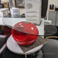 Modern Red Glass Top Coffee Table 47x24x16