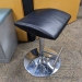 Black Height Adjustable Stool w/ Chrome Base, Foot Rest