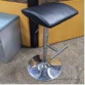 Black Height Adjustable Stool w/ Chrome Base, Foot Rest