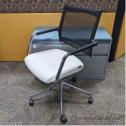 Black Mesh/White Leather Daughin Lordo Conference Meeting Chair
