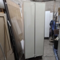 Teknion White Wood with Glass Doors Wardrobe Storage Cabinet