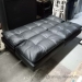 Black Leather Convertible Futon Sofa Bed