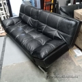 Black Leather Convertible Futon Sofa Bed