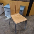 Beech Blonde Allermuir Scoop Side Guest Chair w/ Silver Legs