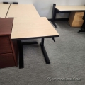 Blonde Height Adjustable 26x30 Modular Table Desk w/ Crank