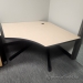 Blonde Height Adjustable 48" Corner Modular Table Desk w/ Crank