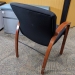 Black Office Side Guest Chair w/ Wood Tone Frame