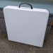 White 4 ft Plastic Mobile Folding Table w/ Carrying Handle
