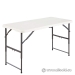 White 4 ft Plastic Mobile Folding Table w/ Carrying Handle