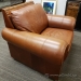 Brown Leather Sofa Couch Set w/ Nailhead Trim