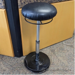 Kore Black Leather Office Plus Sit-Stand Wobble Chair Stool