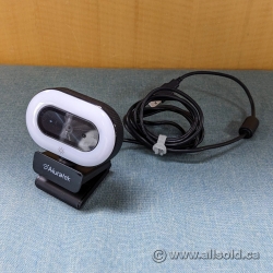 Aluratek 1080p HD Webcam w/ Ring Light, Noise Cancelling Mic