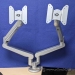 Silver Adjustable Bolt Through Dual Monitor Arm