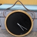 Beaver Canoe Roots Black Wood Clock w/ Leather Strap