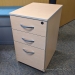 Blonde 3 Drawer Rolling Pedestal File Cabinet w/ Silver Handles