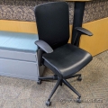 Allsteel Black Mesh Back Leather Rolling Task Chair