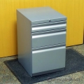 Teknion Silver 3 Drawer Pedestal File Cabinet, Locking