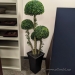 Artificial Boxwood Silk Plant in Tall Black Vase