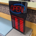 English LED Open Sign with Business Hours