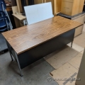 Metal Straight Desk w/ Client Knee Space & Drawer Storage