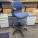 Herman Miller Blue Drafting Stool w/ Arms & Adjustable Foot Ring