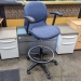 Herman Miller Blue Drafting Stool w/ Arms & Adjustable Foot Ring