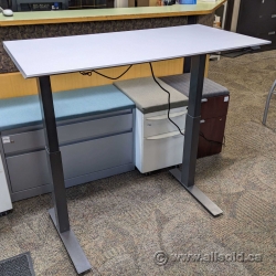 Knoll Powered White Sit Stand Straight Desk 46 x 23