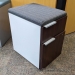 White & Mahogany 2 Drawer Pedestal File Cabinet with Cushion Top