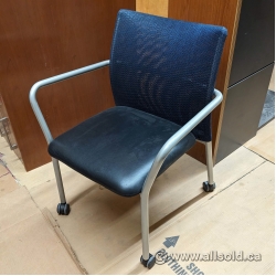 Steelcase Jersey Rolling Stacking Guest Chair w/ Mesh Back