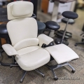 White Steelcase Leap WorkLounge Chair with Footstool
