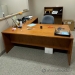 Medium Maple L Suite Office Desk w/ Client Knee Space 72x78 apx