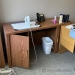 Medium Maple Straight Desk w/ Dual Door Storage, Keyboard Tray