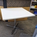 White 36" Square Work/ Meeting Table w/ Tubular Chrome Base