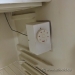 White Vintage Small Bar Mini Fridge w/ Wood Tone Top