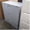 Prosource Grey 3 Drawer Lateral File Cabinet, Locking