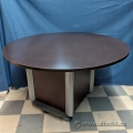 Espresso 54" Round Boardroom Meeting Table w/ Square Base