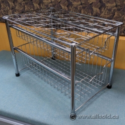 Chrome 2-Tier Sliding Basket Storage Organizer Drawer