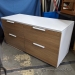 Teknion White & Medium Maple 4 Drawer Credenza Lateral Cabinet